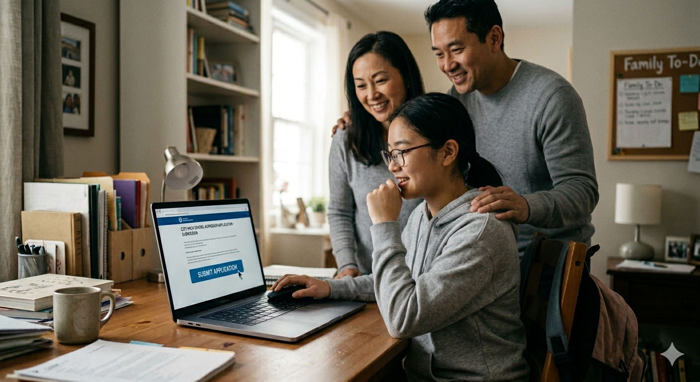 Students collaborating on campus